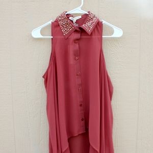 Off the shoulder long sleeve chiffon top